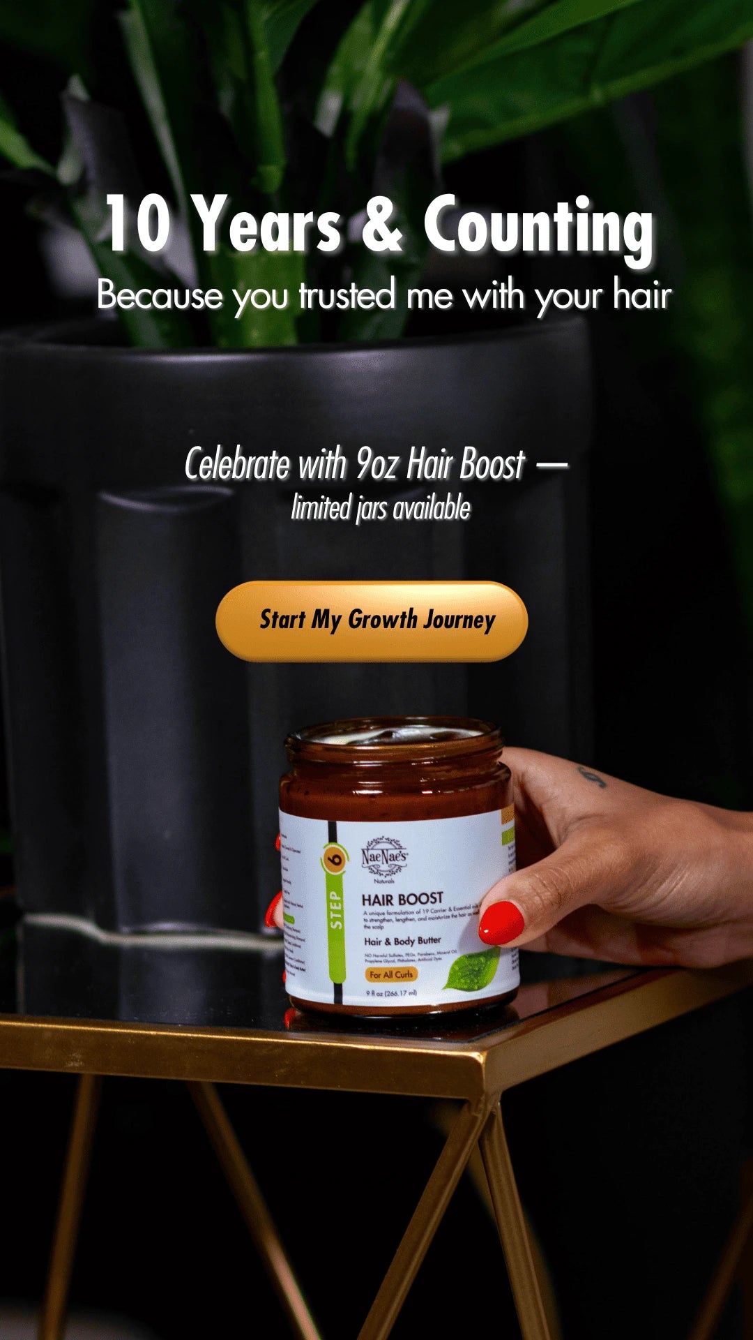 Natural hair growth treatment for curls by Nae Nae’s Hair Boost
